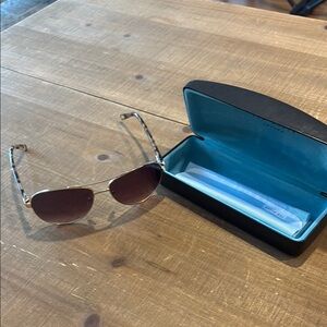 Ted Baker Silver and Brown Aviator Glasses